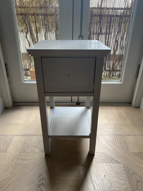 Bedside table before decorative refinishing