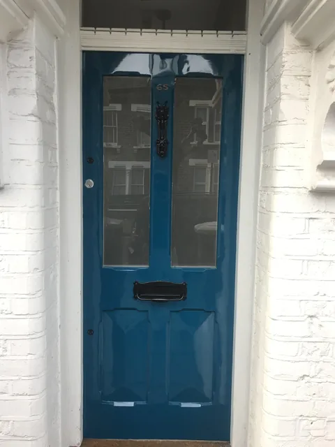 Restored high-gloss period front door