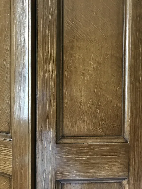 Faux wood graining, panel detail — west end house